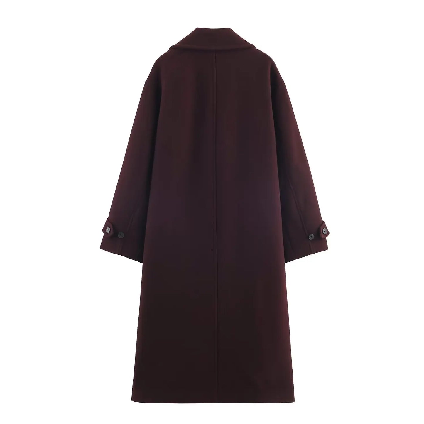 Classic Wool-Blend Overcoat – Elegant Long Coat for Women