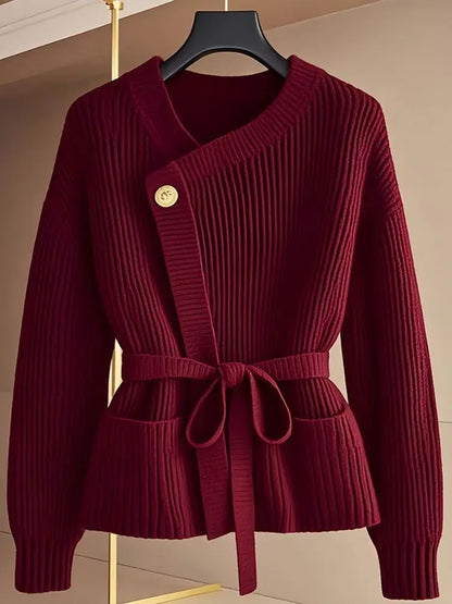 Romantic Edge: The Signature Lace-Up Knit Sweater