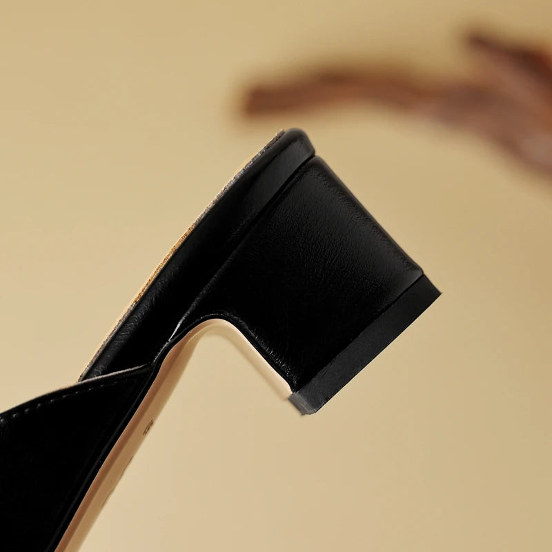 Womens New Designer Faux Leather Pointed Slippers