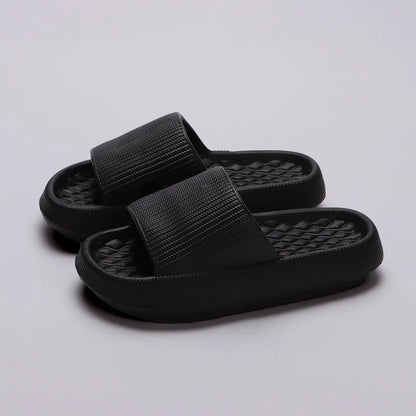 2025 New Summer Womens Soft Sole Cloud Slippers Eva Thick Platform Non Slip Flip Flops For Beach Bathroom