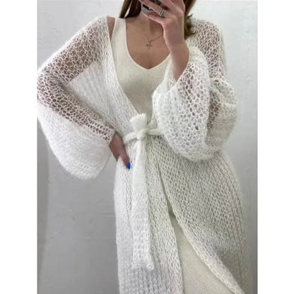 Long Open-Front Knit Cardigan for Women – Casual Autumn Style