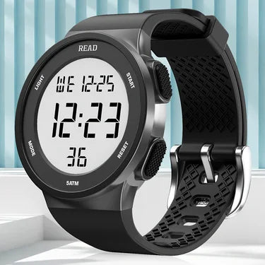 Minimalist Sporty Vibes - Trendy All-White Digital Watch