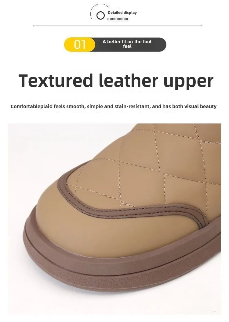 Warm Plush Inside Zipper Black Boots For Women