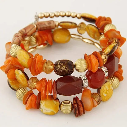 Ibiza Bohemian Summer - Colorful Beaded Turquoise Wrap Bracelet