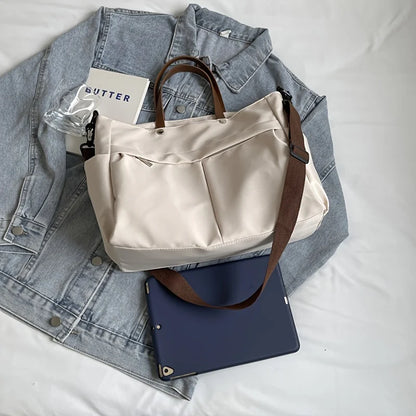 Puffer Tote Bag For Women Adjustable Strap Shoulder Bag Nylon Solid Crossbody Large Backpack For Shopping Travel