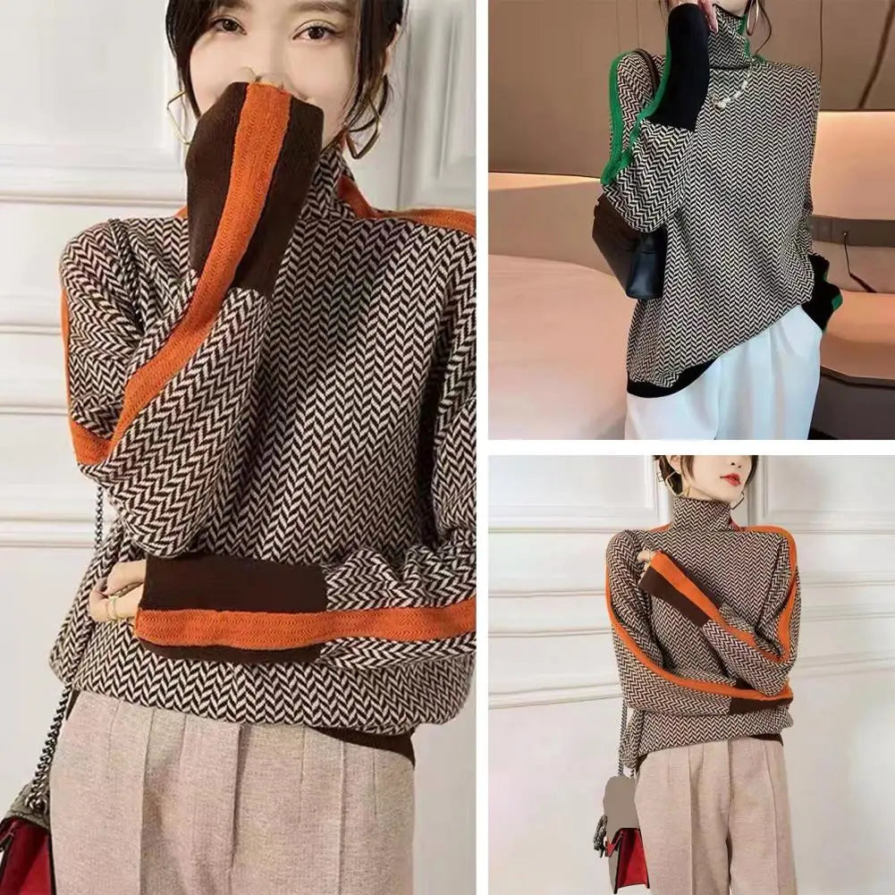 Womens Colorful Knit Sweater