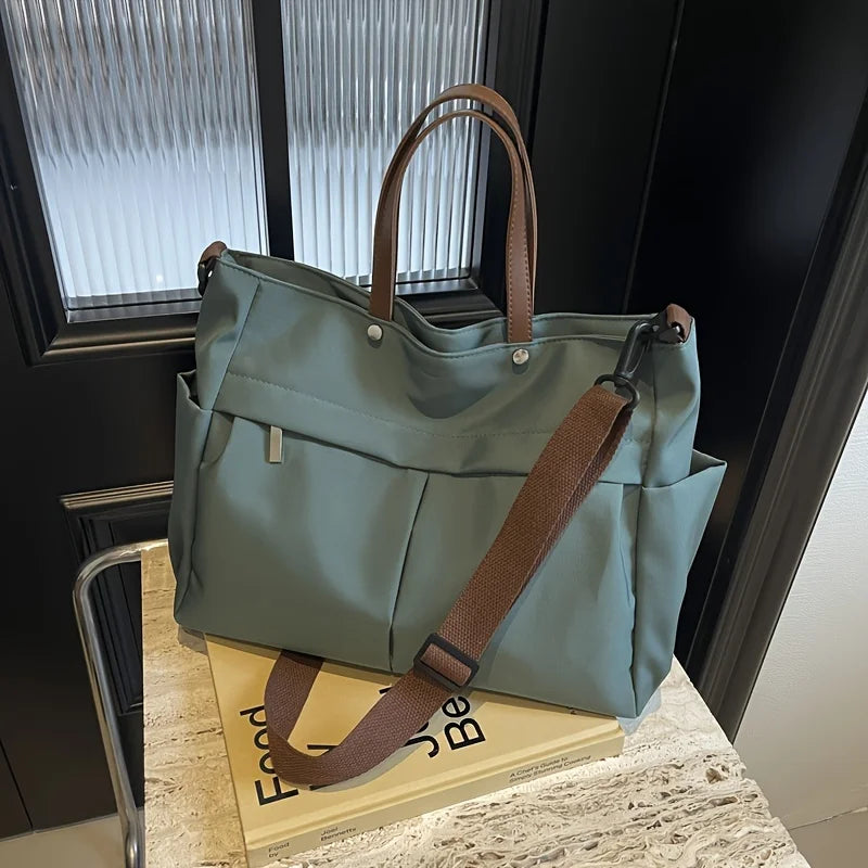 Puffer Tote Bag For Women Adjustable Strap Shoulder Bag Nylon Solid Crossbody Large Backpack For Shopping Travel