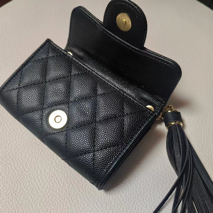 Women S Leaf Tassel Decoration Coin Wallets