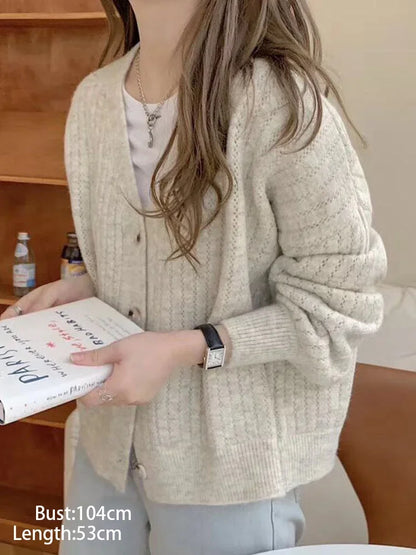 Women Autumn Winter Oversize Knitted Casual Cardigan