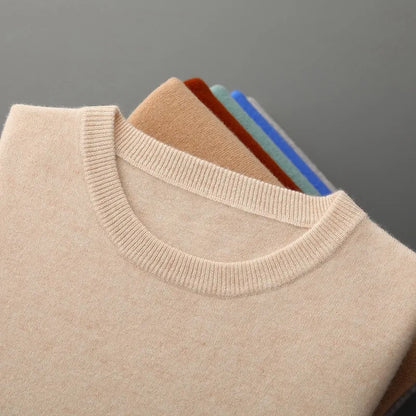 New Soft Mens Round Neck Thickened Wool Sweaters