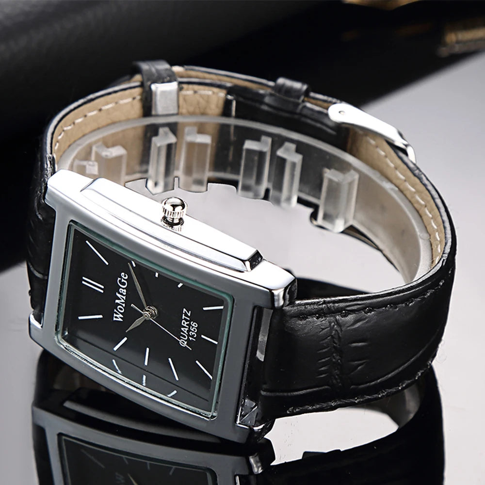 Classic Square Dial Ceramic Band Men Black Watches