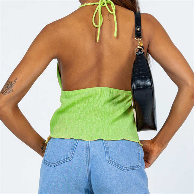 Y2k Tie Up Square Neck Sleeveless Crop Top Lace Trim Milkmaid Shirt Cute Coquette Summer Fashion