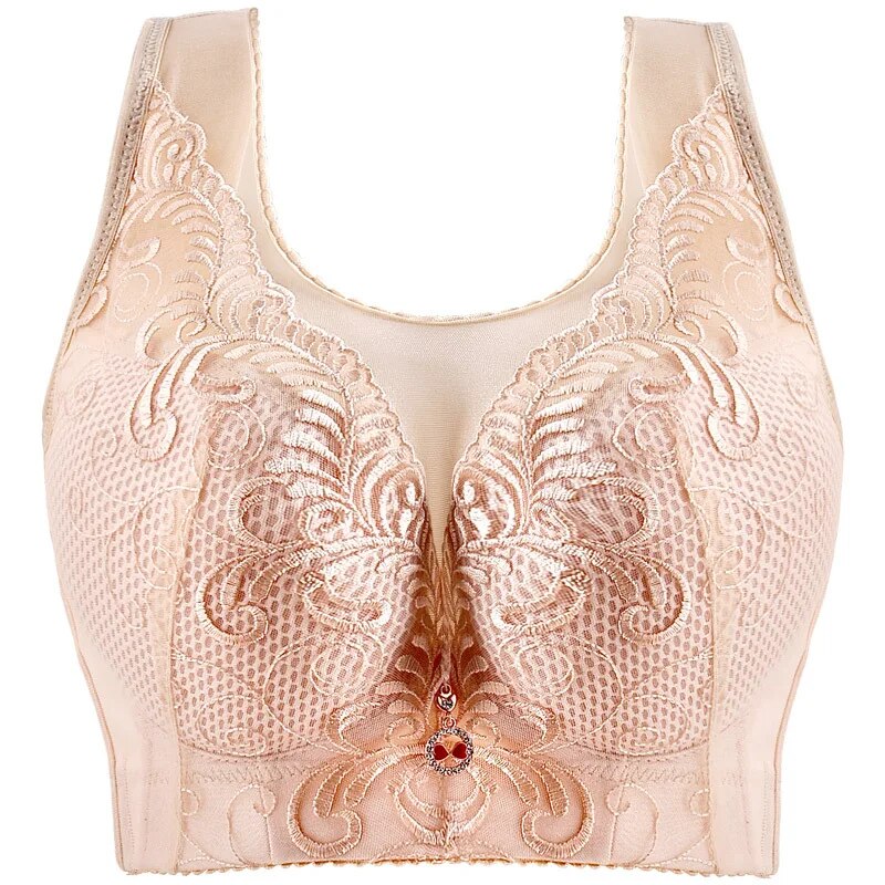 Plus Size Lace Bralette: Sexy, Wire-Free Push-Up with Wide Shoulder Straps