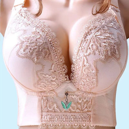 Sexy Lace Floral Bra for Women – No Steel Support, Comfortable Plus Size Lingerie, C D E Cups