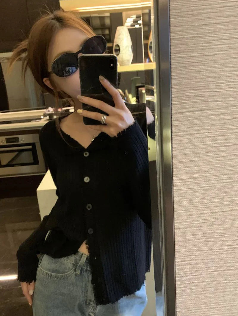 Korean Style O-Neck Knit Cardigan for Women – Autumn 2025