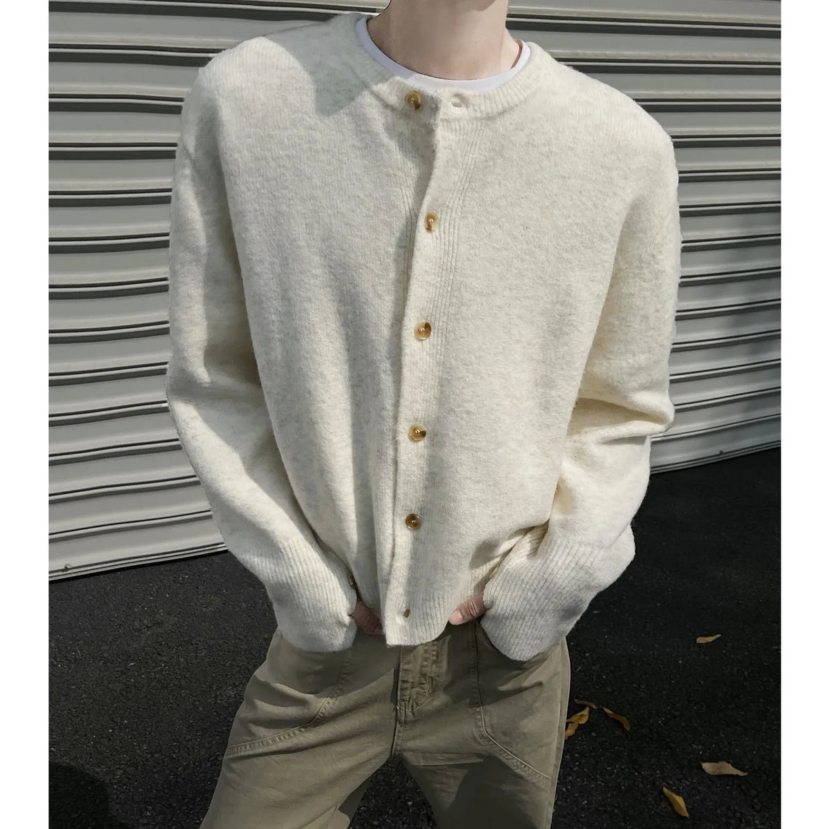 Round Neck Men Knitted Cardigan Sweaters