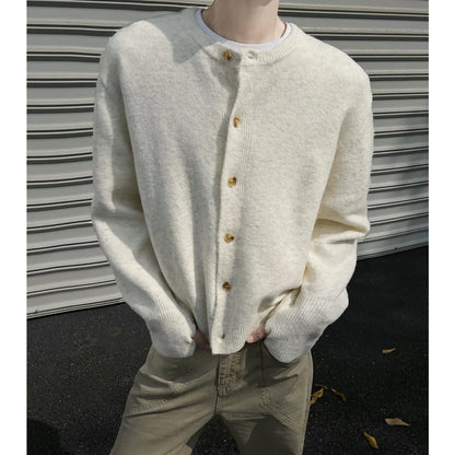 Round Neck Men Knitted Cardigan Sweaters