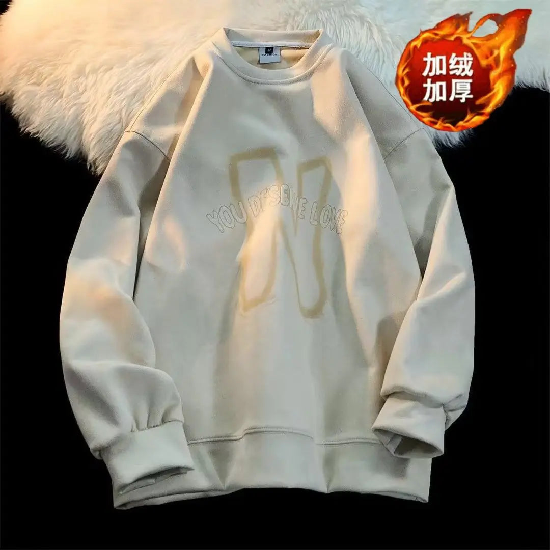 Retro Style Crewneck Men Winter Sweater