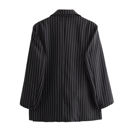 Casual Office Fashion Striped Blazers