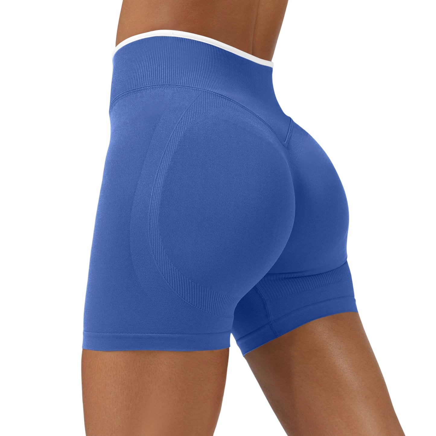 Pink High-Waist Seamless Workout Shorts