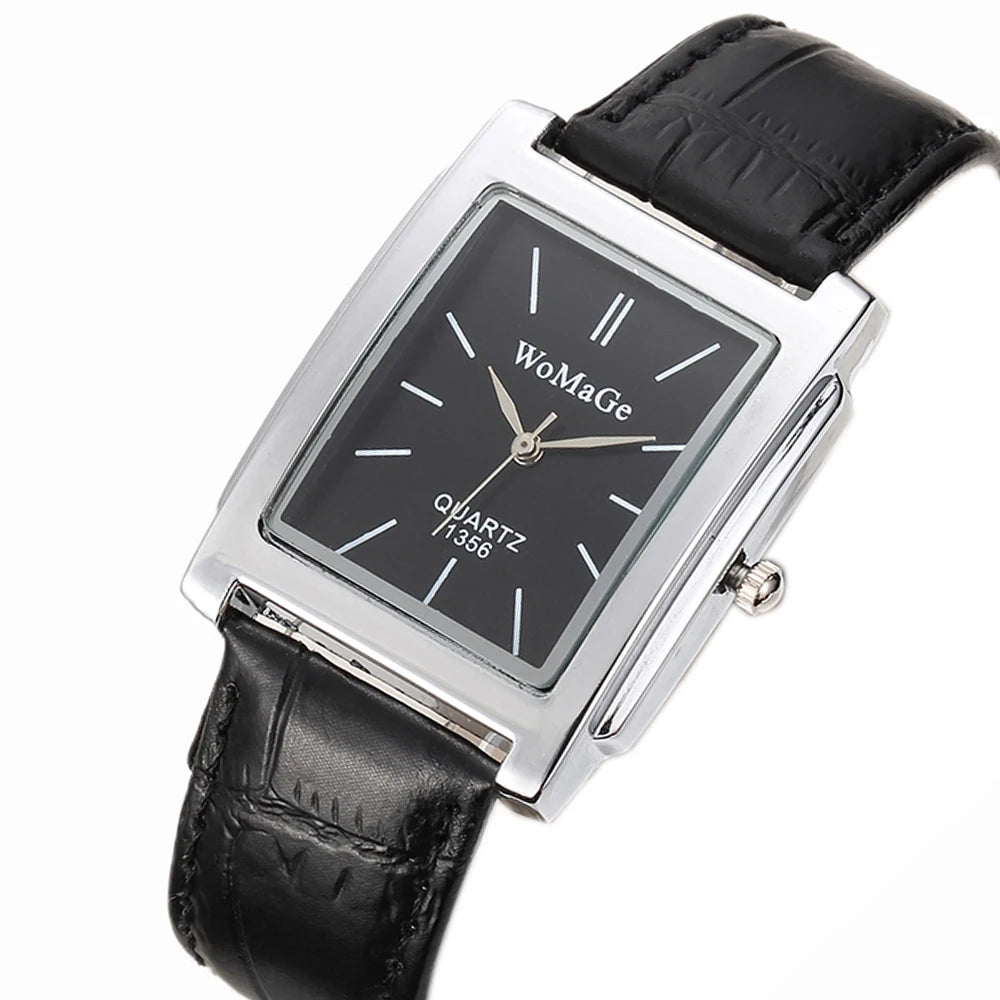 Classic Square Dial Ceramic Band Men Black Watches