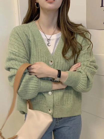 Women Autumn Winter Oversize Knitted Casual Cardigan