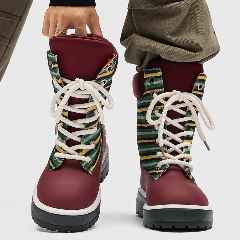 Womens Men Increased Strong Outsole Toe Boots