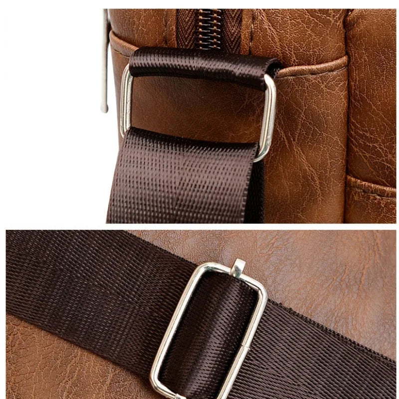 Men Elegant Pu Leather Messenger Bags