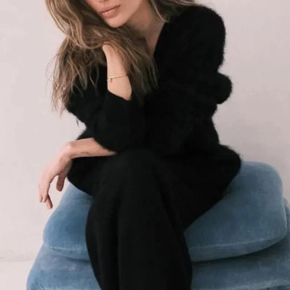 Cozy Mohair Knit Cardigan for Elegant Date Nights