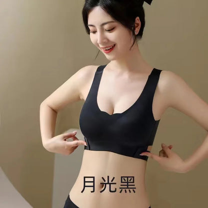 Front Closure Strapless Bra For Women Plus Size Wireless Push Up Invisible Breathable Lingerie