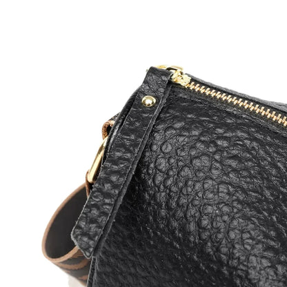 Casual Blue Textured Leather Cylinder Bag