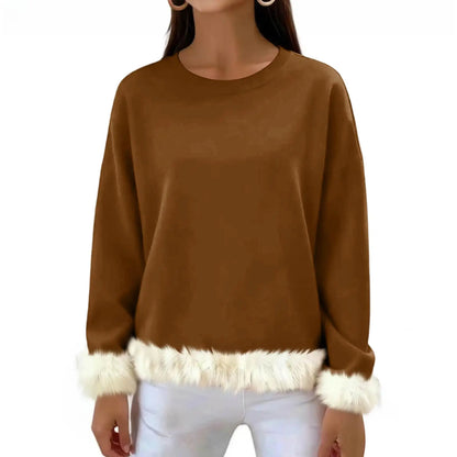 Women O Neck Casual Solid Color Sweaters