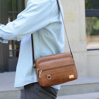 Men Elegant Pu Leather Messenger Bags