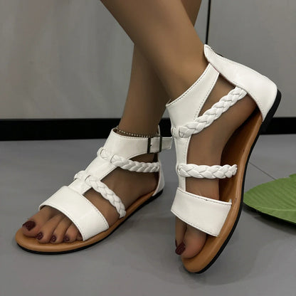 Buckle Closure Casual Rome Style Flat Gladiator Sandals