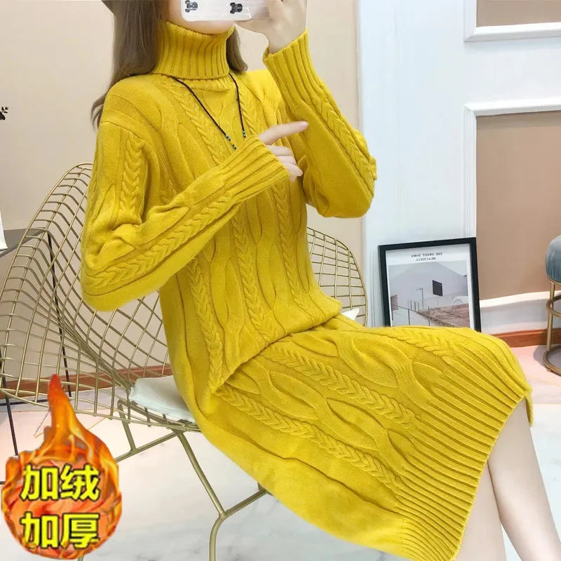 Women Turtleneck Thick Knitted Sweaters