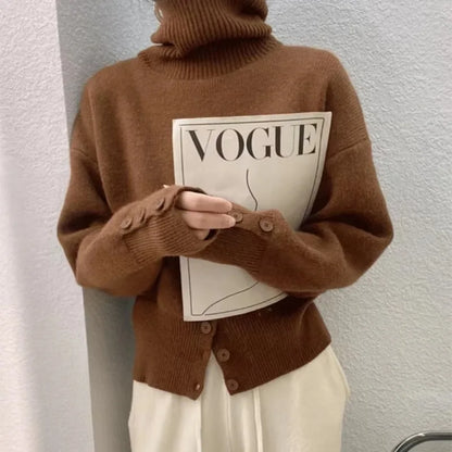 Cozy Black Turtleneck Sweater for Winter City Dates