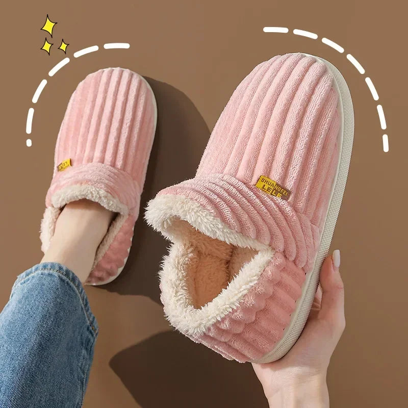 Warm Fluffy Slippers For Women Cozy Faux Fur Cross Indoor Floor Slides Soft Furry Flip Flops For Ladies