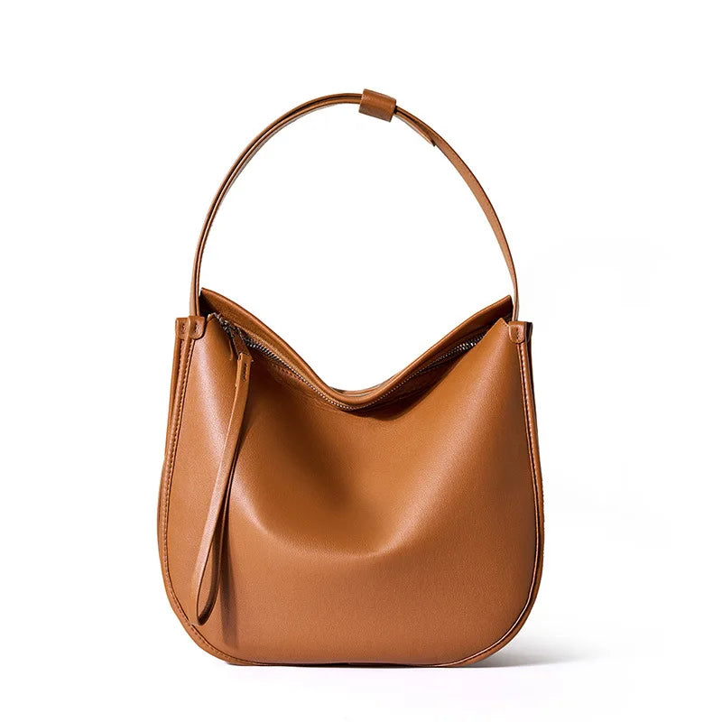 Genuine Leather High Quality Single Shoulder Zipper Tote Bags
