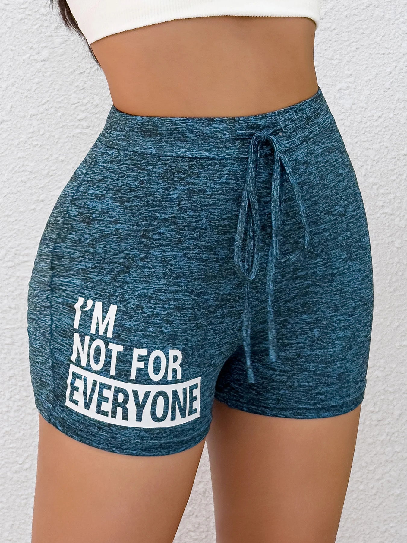 String Up High Waist Simple Casual Shorts
