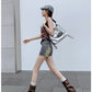 Pleated Buckle PU Leather Mid Calf Women Boots