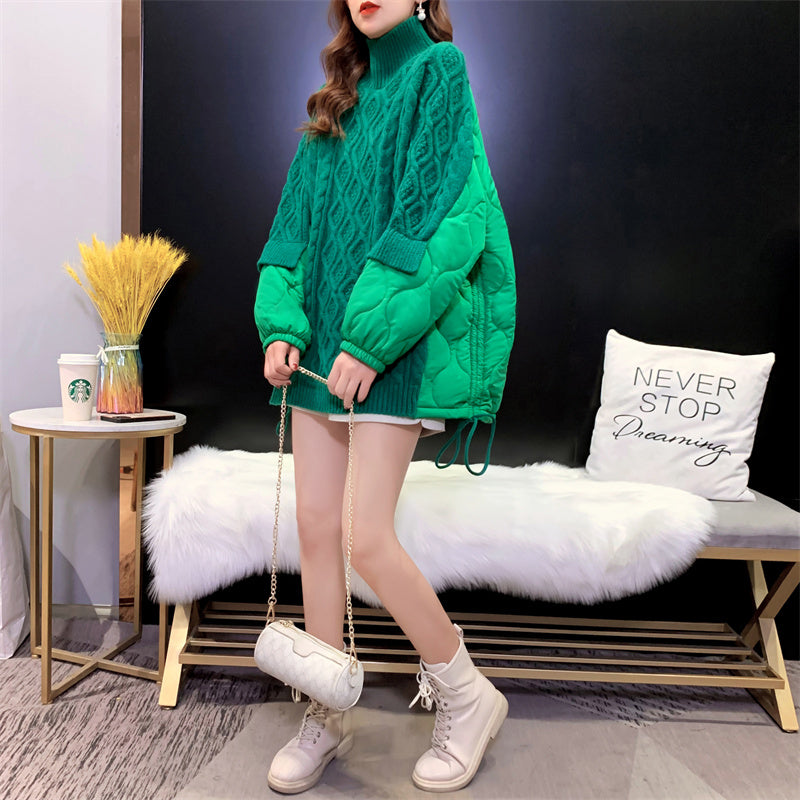 Special Collection Super Warm Loose Style Half Sweater Half Coat