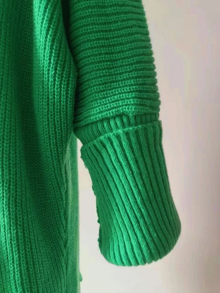 Women Sweater Midi Cardigans Autumn Winter 2025 Knitted Jackets Long Sleeve Korean Loose Hooded Coats Oversized Casual Basic New