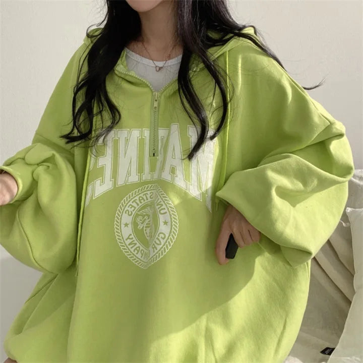New Womens 9317 Cool Winter Style Loose Hoodies