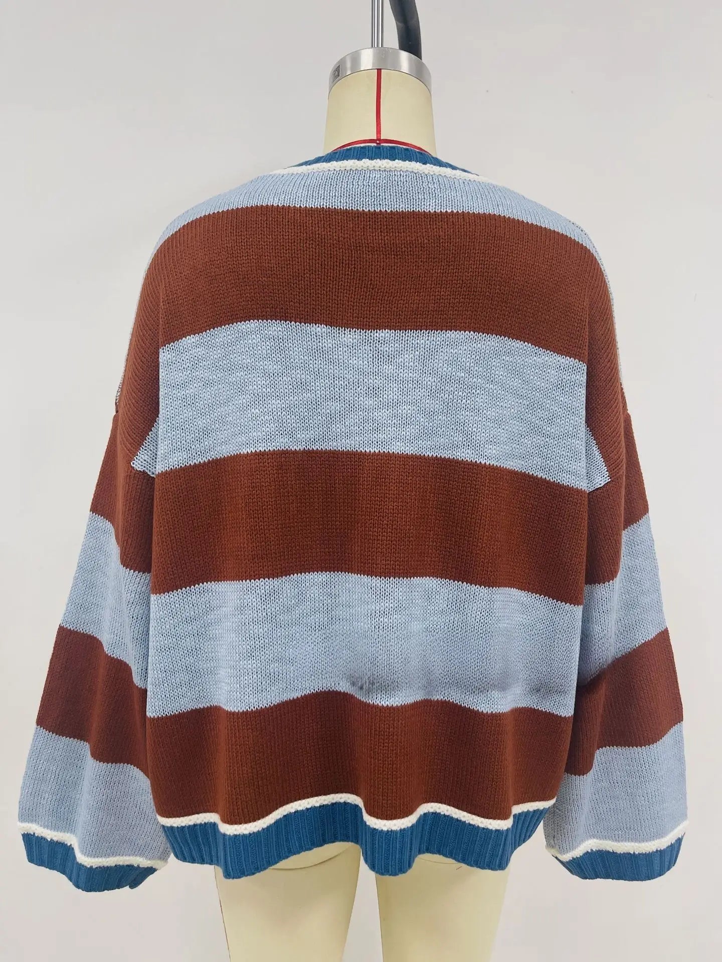 Oversized Striped Knit Sweater for Beach Club Sunsets