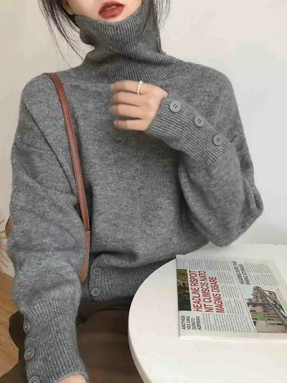Cozy Black Turtleneck Sweater for Winter City Dates
