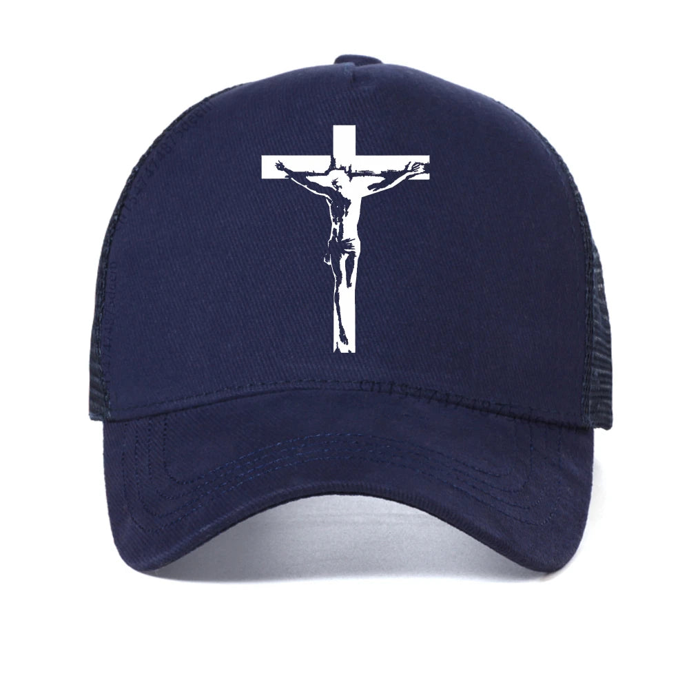 Jesus Christian Redeemed Cross Nails Flat Bill Snapback Hat Adjustable Baseball Cap For Men And Women