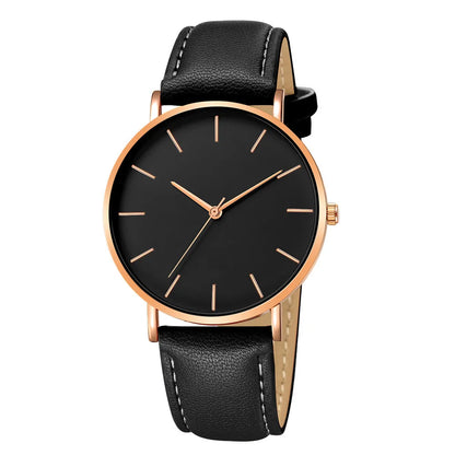 Mens Casual Ultra Thin Black Dial Analog Watches