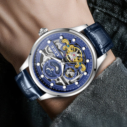 Mens Transparent Mechanical Dial Luxury Analog Watches