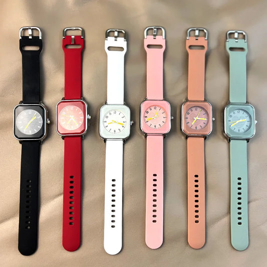 Minimalist Silicone Strap Quartz Watches Casual Sporty Style