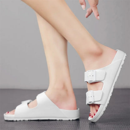 Minimalist White Beach Sandals for Your Next Summer Resort Vacation